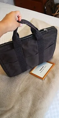 $400 • Buy Hermes Herline Document Case Bag - Dark Grey - Canvas Bag With Strap - LaptopBag