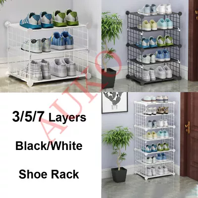 $23.99 • Buy 3 5 7 Tiers Shoe Rack Storage Organizer Tower Shelf Stand Shelves Sneake Rack AU