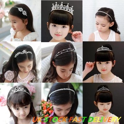 £4.99 • Buy Girls Children Kids Headband Bridal Tiara Crystal Diamante Rhinestone Party Prom