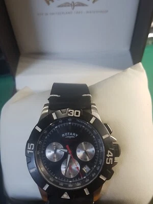 £69 • Buy Mens Rotary Chronospeed Black Chrono Divers Watch On Black Strap GB03375/04
