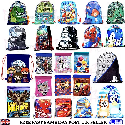 £7.95 • Buy Drawstring School Book Bag Sports Gym Swim PE Dance Girls Boys Backpack Shoe Bag