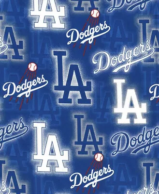 MLB LA LOS ANGELES DODGERS Baseball Dot 1/4 Yard (9”x44”) Cotton Fabric New • $4.99