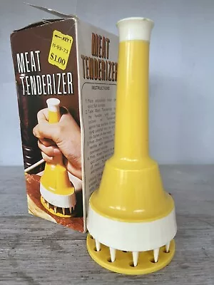 Vintage Yellow Manual Spring Loaded Meat Tenderizer Plastic 1970's Era • $15