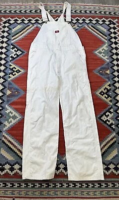 Dickies Painter’s Overalls Men’s White Size 38x32 *STAINS* • $34.99