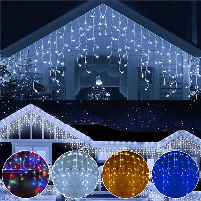 £9.89 • Buy Christmas Led White Snowing Icicle Bright Party Wedding Xmas Outdoor Lights Uk