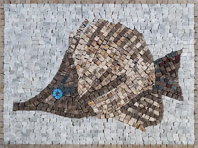 AN229 15.75 ×11.81  Fish Design Handmade Marble Mosaic Art • $269