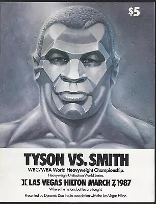 Original Mike Tyson James Smith WBC/WBA Heavyweight March 7 1987 Boxing Program • $79.95