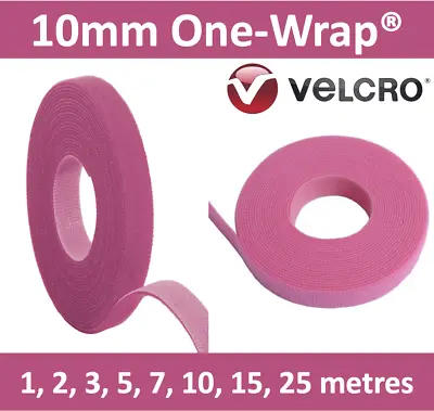 £1.95 • Buy PINK Velcro® Brand ONE WRAP® 10mm Strap Reusable Hook Loop Tie Luggage