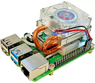 Raspberry Pi 4 B. 4GB RAM Low Profile Active Cooling Case 5V Power Supply • $5.13