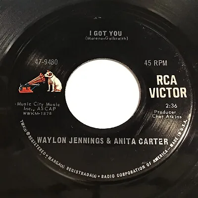 Waylon Jennings & Anita Carter - I Got You / No One's Gonna Miss Me 45 - Country • $7.49