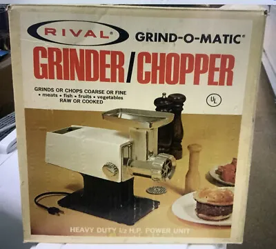 Vintage Rival Grind O Matic Electric Meat Grinder And Salad Attachment • $75