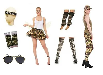 £3.99 • Buy Ladies Camouflage Army Soldier Fancy Dress Military Costume Outfit Hen Party Do