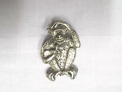 Monkey Wildlife Animal Large Pewter Pendant Adjustable Cord Necklace • $9.99