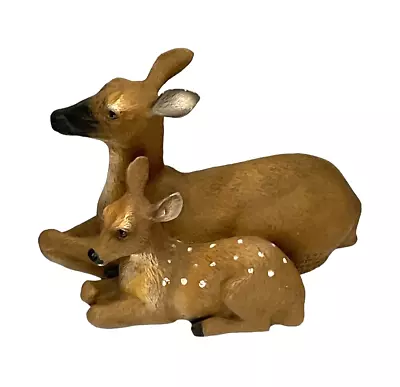 1998 Universal Statuary Statue Deer Pals Doe Fawn Indoor Outdoor 295 10” • $26.99