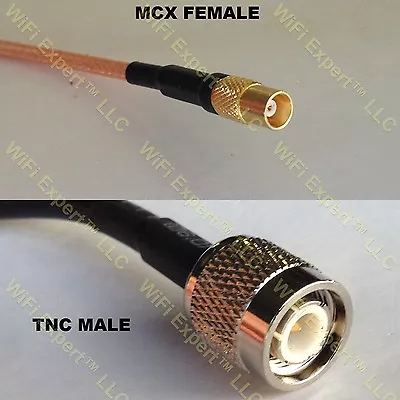 USA-CA LMR100 MCX FEMALE To TNC MALE Coaxial RF Pigtail Cable • $8.54