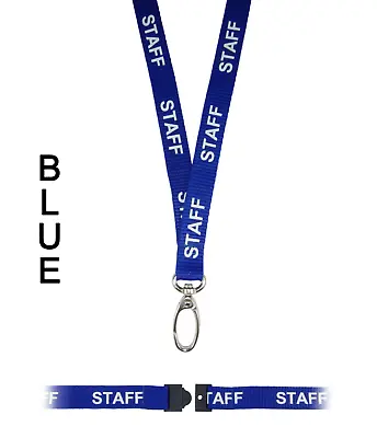 £2.29 • Buy Blue STAFF ID Lanyard Neck Holder Strap String Cord Work Pass Tag Metal Clip