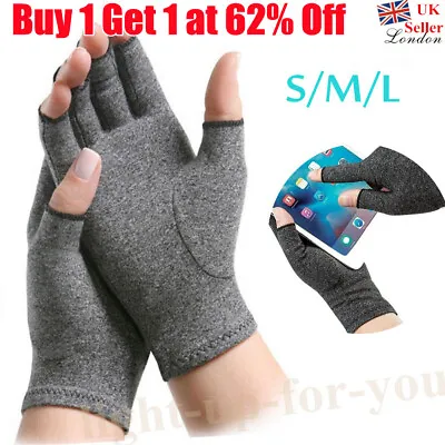 £4.07 • Buy Compression Fingerless Gloves Anti Arthritis Finger Brace Pain Relief UK