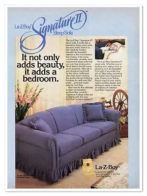 La-Z-Boy Signature II Sleep Sofa 80s Home Decor Vintage 1986 Print Magazine Ad • $7.76