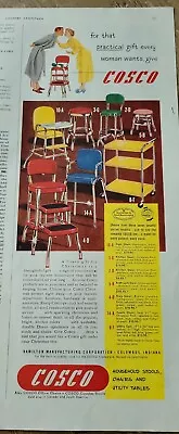 1951  Cosco Blue Red Yellow Stool High Chair Serving Tray Furniture Vintage Ad • $9.99
