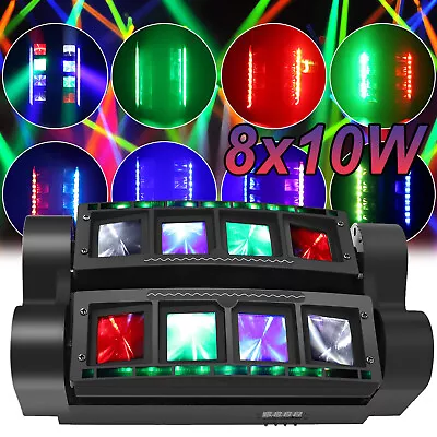 LED RGBW 8x10W Mini Spider Moving Head Light DMX Stage Lighting DJ Party Light • $59.99