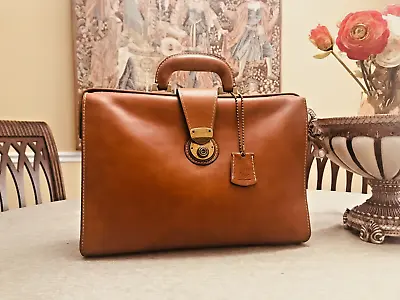 PATRICIA NASH  Tan  Italian Heritage  Leather  Briefcase / Lawyer-Doctor Bag • $299