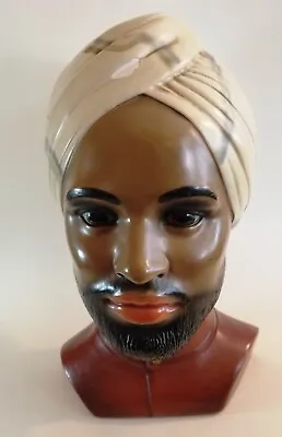 Vintage Marwal Man Chalkware Head Has Chip Turban MCM 1940s 1950s 1960 Excellent • $29.99