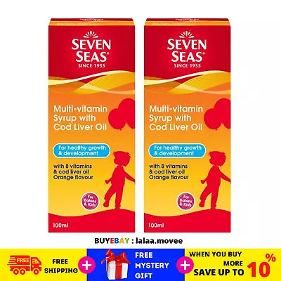 $45.88 • Buy 2 X Seven Seas Multivitamin Syrup With Cod Liver Oil Orange Flavor For Kid 100ml