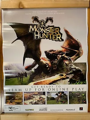 Rare (2004) Original Capcom MONSTER HUNTER PlayStation 2 Video Game Promo Poster • $30