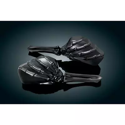 Kuryakyn 1758 Skeleton Hand Mirrors - Black Stem With Black Head • $189.99