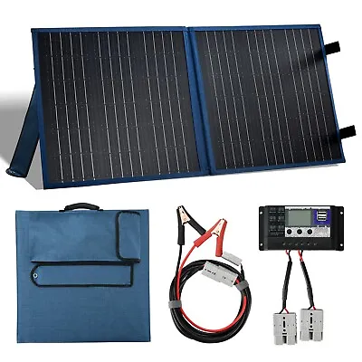 100W Watt 12V Portable Foldable Solar Panel Kit Camping Charger Power Station RV • £78.99