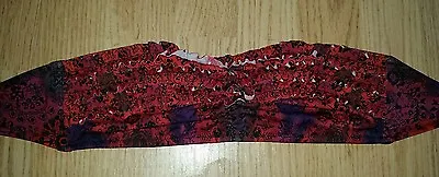 Gorgous Red Purple Black Floral OCEAN PACIFIC Bandeau Bikini Top Size M • £3