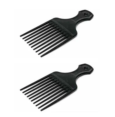 $7.20 • Buy NEW, 2 Pk (Two) Professional Quality Black Afro Curly Hair Pick Mini Comb Salon 