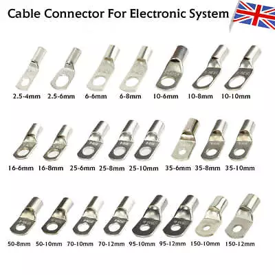 £2.99 • Buy SC6-SC92mm² Copper Tube Terminals Terminal Battery Welding Cable Lug Ring Crimp
