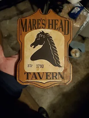 Vintage MARE’S HEAD Tavern Wooden Sign 1960s Made In Japan 6 X 9 • $19.49