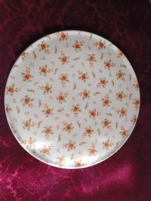 Vintage Cake Plate. Rose Design 10in Moriyama Chintz Print Pattern Made In Japan • $18