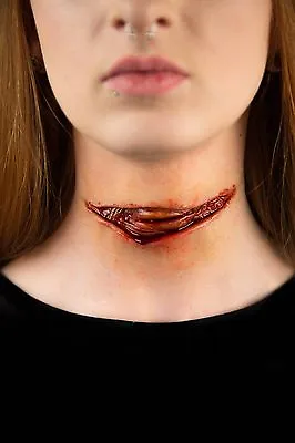 Walking Dead Zombie Cut Throat Laceration Prosthetic Cosplay Halloween • £22.90