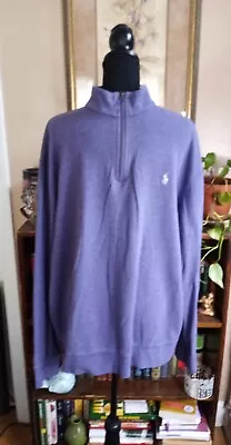 Polo Ralph Lauren Men's XL Long Sleeve Quarter Zip Shirt Purple With Gray Pony  • $25