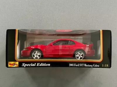 1/18 Scale Model MAISTO 2003 Ford SVT Mustang Cobra Red Special Addition • $135