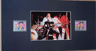 New Price! Elvis Presley Collectible - 2 Stamps 1992 & Photo - Ready To Frame • $12.50