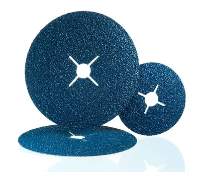 25pcs 4.5'' Fibre Disc Blue Zirconium 115mm Sanding Pad P 2436 Grit Inox Metal  • £13.99