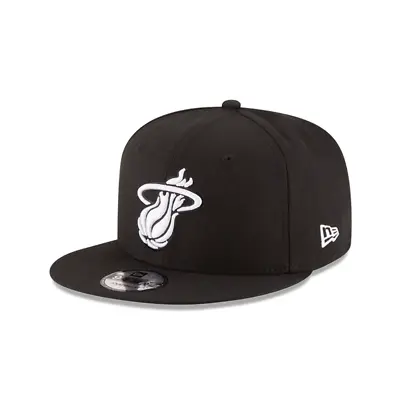 Miami Heat New Era Black 9Fifty Basic Snapback Adjustable Hat • $35.99