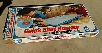 VINTAGE IDEAL TABLE AIR HOCKEY 1975 Quick Shot Hockey Air Powered Game #2104-8 • $89.95