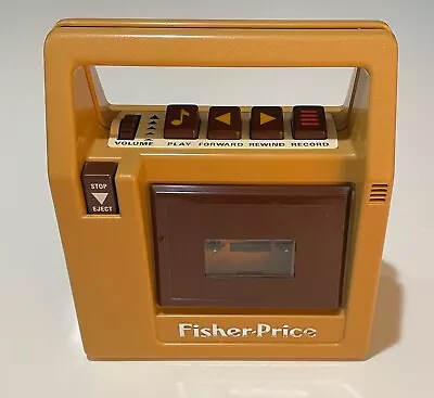 Vintage Fisher Price Cassette Player Brown Tape Recorder Toy 1980’s Tested Works • $44.99