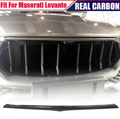 REAL CARBON Front Grill Grille Trim Strips Fit For Maserati Levante 2016-2020 • $199.49