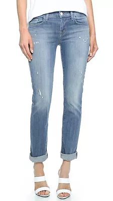 New $228 J BRAND 9232 JUDE MESMERIZE SLIM STRAIGHT CLOSE CUT DESTROYED JEANS 28 • $44.49