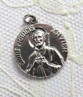 VTG Sterling Silver ST. FRANCIS XAVIER Religious Charm Catholic Medal • $19.95
