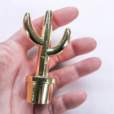 RING HOLDER Cute Small Cactus Tree Jewellery Stand Organiser Gold Tone Metal 8cm • £5.99