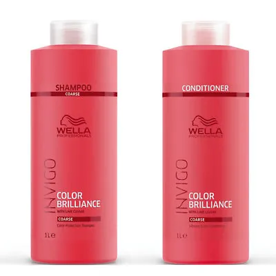 £36.95 • Buy Invigo Wella Brilliance Coarse Thick Shampoo & Conditioner Duo Litre 1000ml Pack