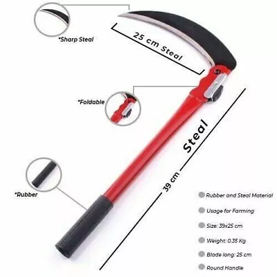 £8.99 • Buy Grass Cutting Sickle Folding Steel Gardening Scythe Sharp