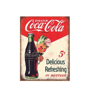 £18.99 • Buy 11919 Drink Coca Cola Delicious Refreshing In Bottles Metal Wall Sign Plaque